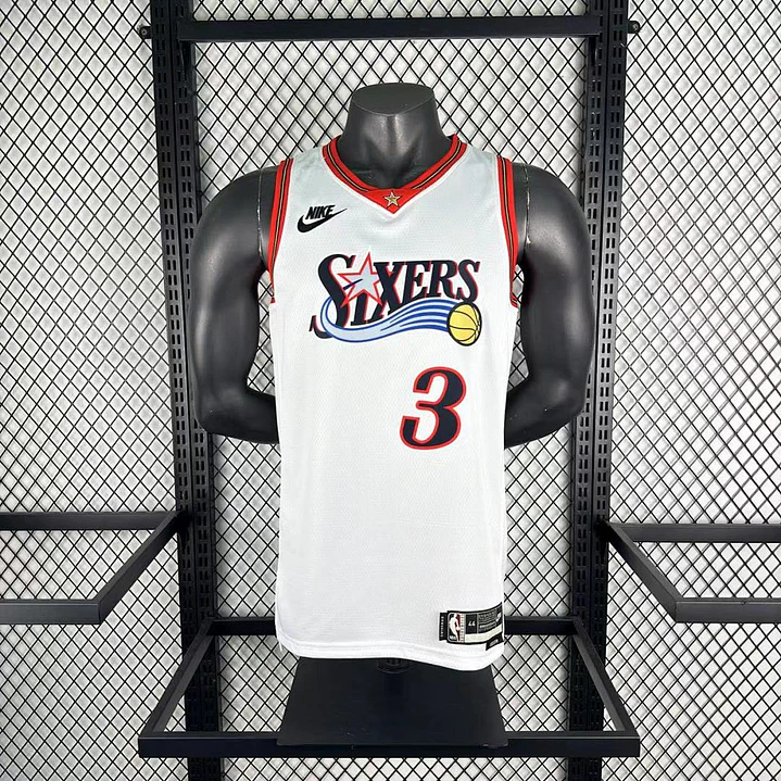 Camisa NBA Philadelphia 76ers Retrô Branca - Iverson Nº3 2