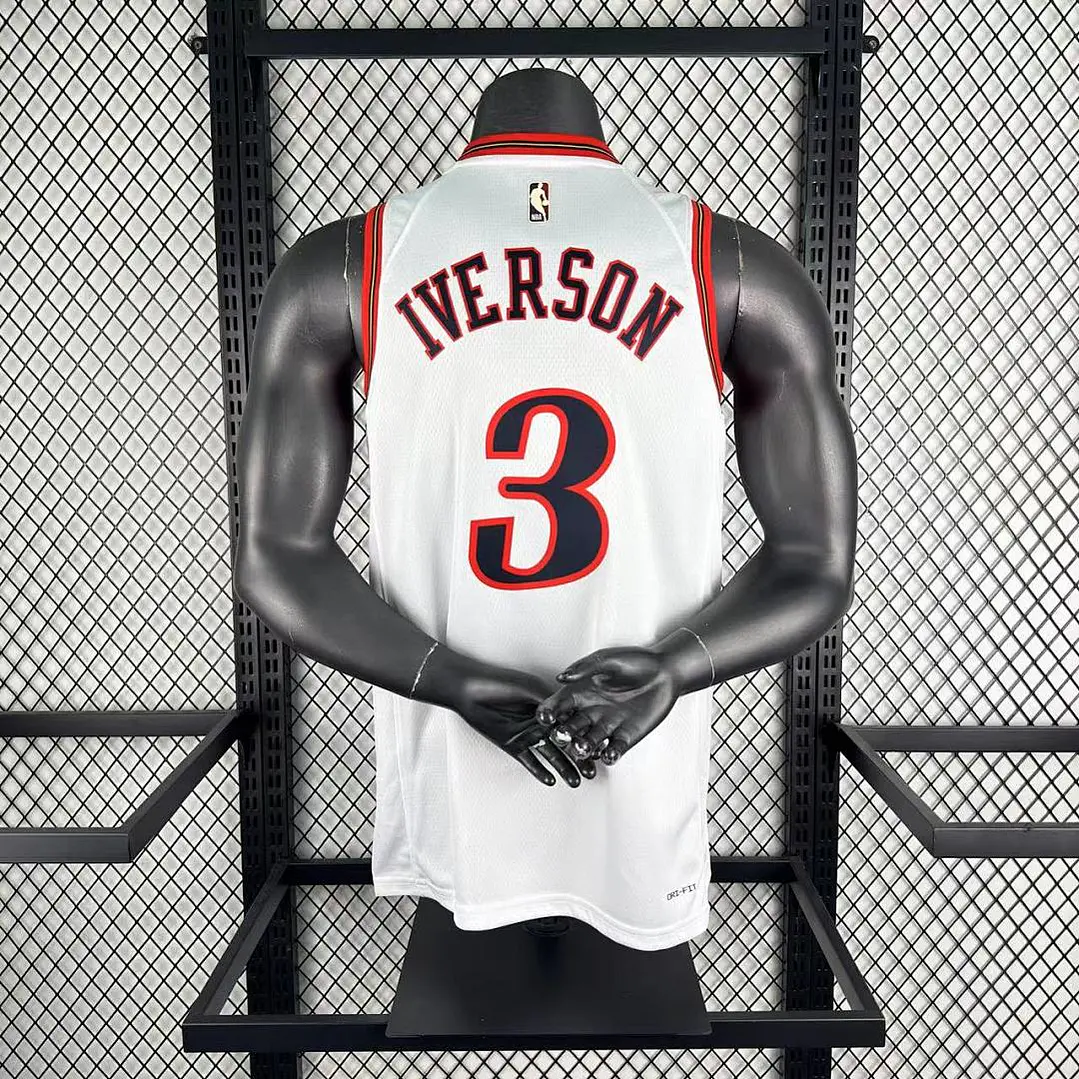 Camisa NBA Philadelphia 76ers Retrô Branca - Iverson Nº3 3