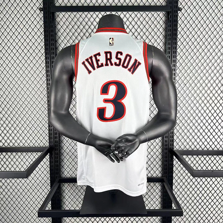 Camisa NBA Philadelphia 76ers Retrô Branca - Iverson Nº3 3