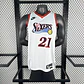 Camisa NBA Philadelphia 76ers Retrô Branca - Embiid Nº21 - Thumbnail 3