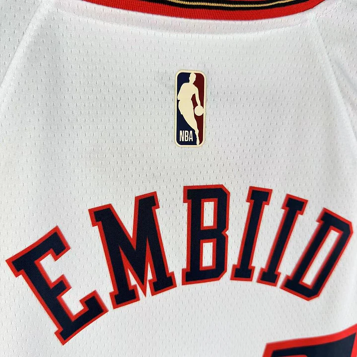 Camisa NBA Philadelphia 76ers Retrô Branca - Embiid Nº21 5