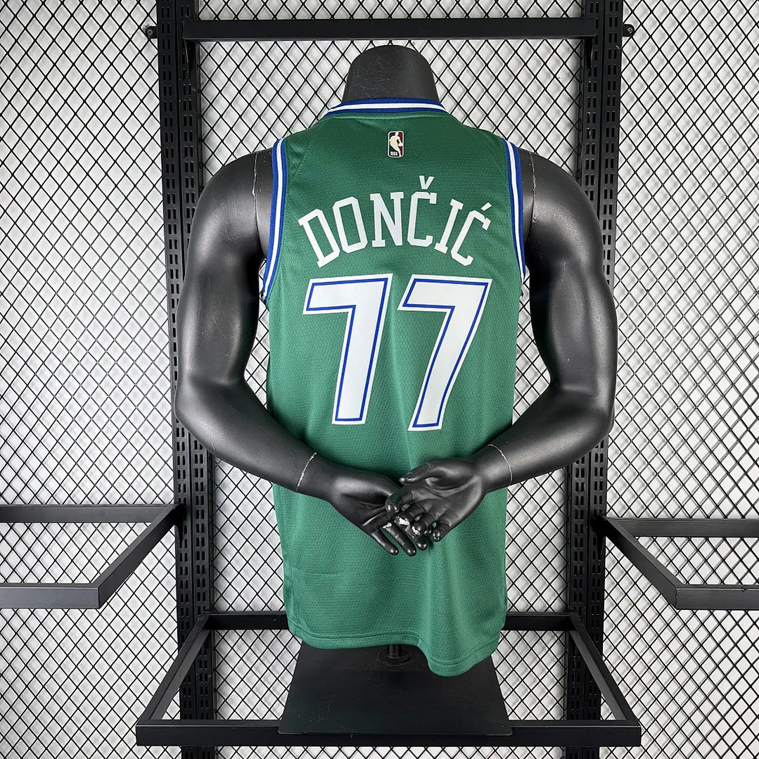 Camisa NBA Dallas Mavericks Retrô Verde - Doncic Nº77 3