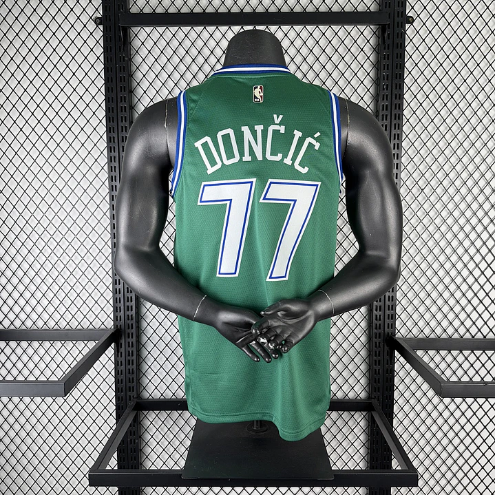 Camisa NBA Dallas Mavericks Retrô Verde - Doncic Nº77 3