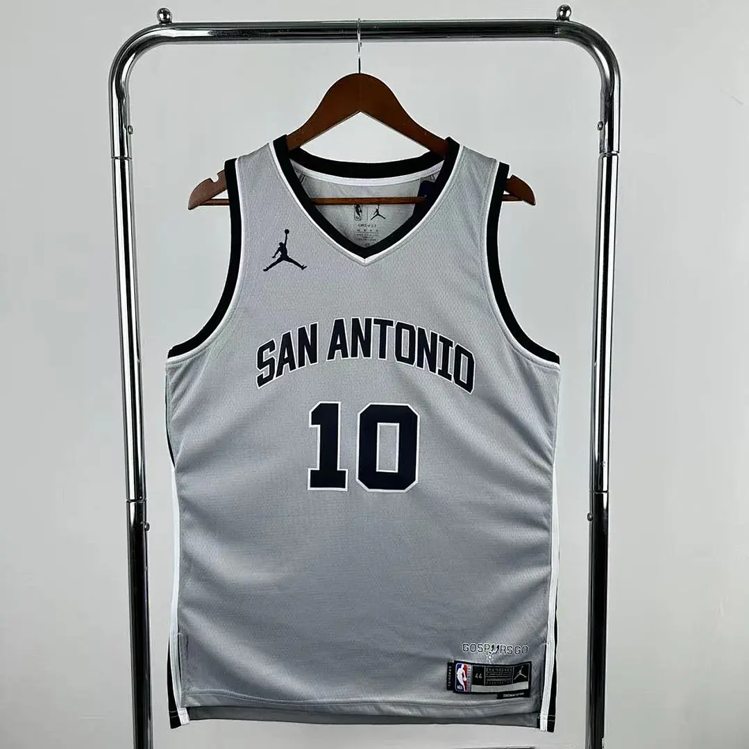 Camisa NBA San Antonio Spurs Edição Limitada Cinza - Sochan Nº10 1