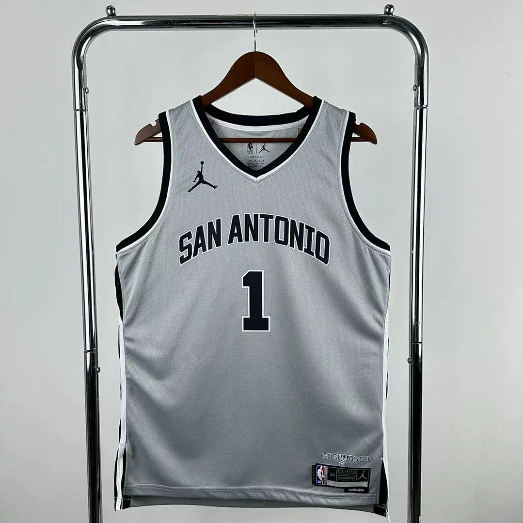 Camisa NBA San Antonio Spurs Edição Limitada Cinza - Wembanyama Nº1 1