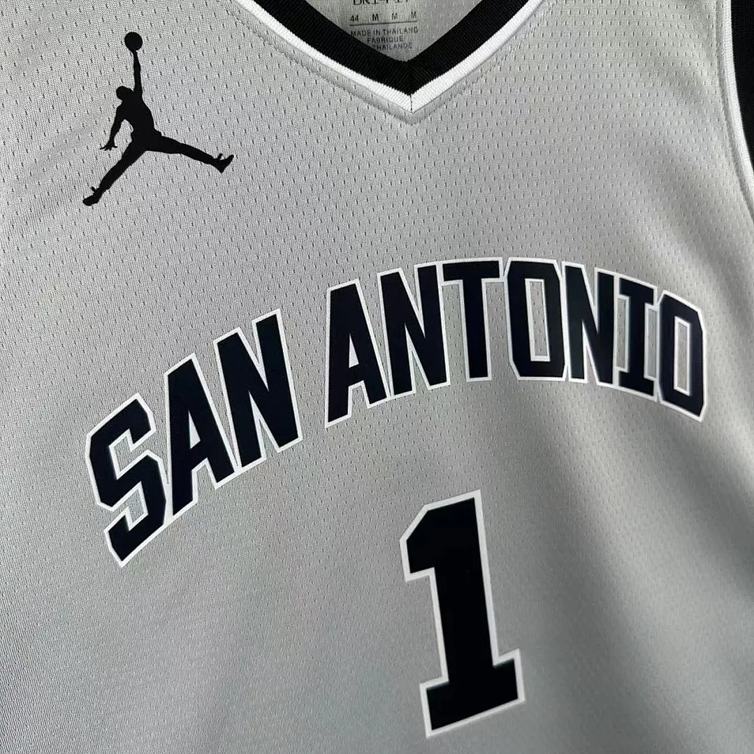 Camisa NBA San Antonio Spurs Edição Limitada Cinza - Wembanyama Nº1 4