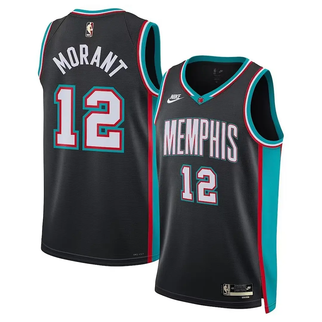 Camisa NBA Memphis Grizzlies Retrô - Morant Nº12 1