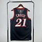 Camisa NBA Philadelphia 76ers Retrô Preta - Embiid Nº21 - Thumbnail 2