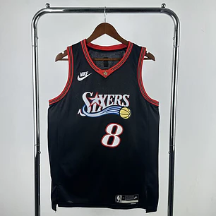 Camisa NBA Philadelphia 76ers Retrô Preta - George Nº8