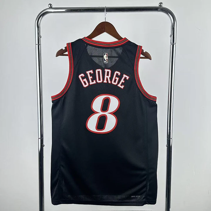 Camisa NBA Philadelphia 76ers Retrô Preta - George Nº8 2