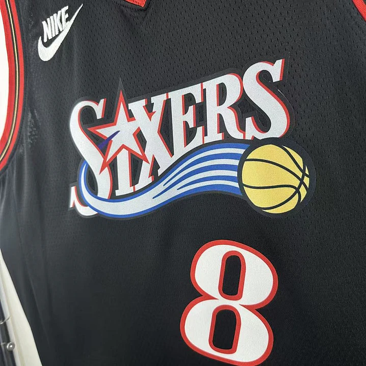 Camisa NBA Philadelphia 76ers Retrô Preta - George Nº8 3