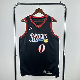 Camisa NBA Philadelphia 76ers Retrô Preta - Maxey Nº0