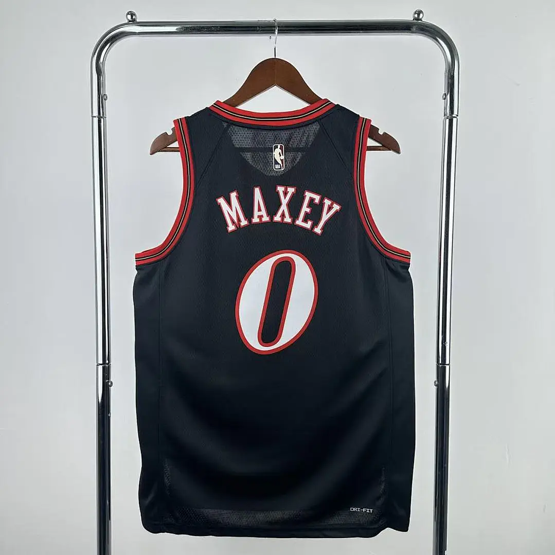 Camisa NBA Philadelphia 76ers Retrô Preta - Maxey Nº0 2