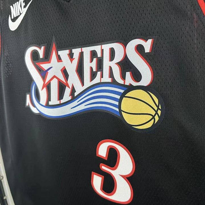 Camisa NBA Philadelphia 76ers Retrô Preta - Iverson Nº3 3