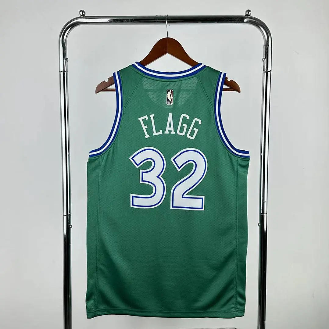 Camisa NBA Dallas Mavericks Retrô Verde - Flagg Nº32 2