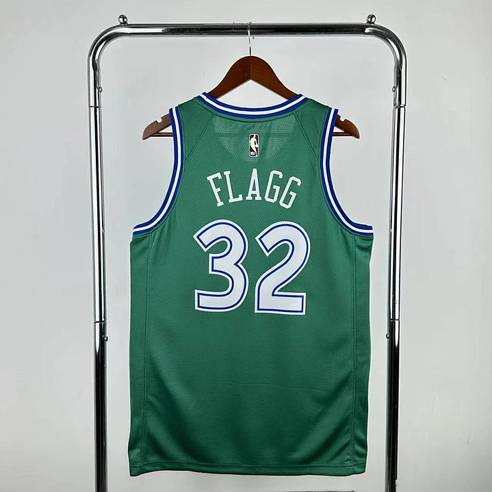 Camisa NBA Dallas Mavericks Retrô Verde - Flagg Nº32 2