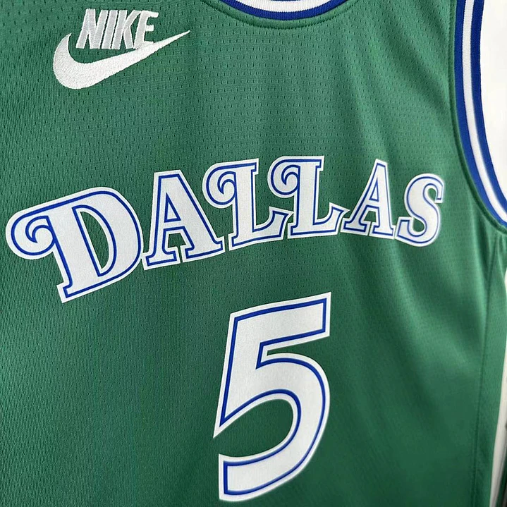 Camisa NBA Dallas Mavericks Retrô Verde - Russell Nº5 4