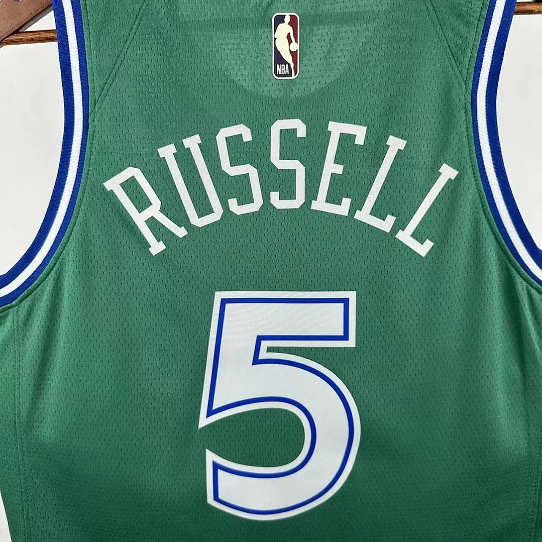 Camisa NBA Dallas Mavericks Retrô Verde - Russell Nº5 6
