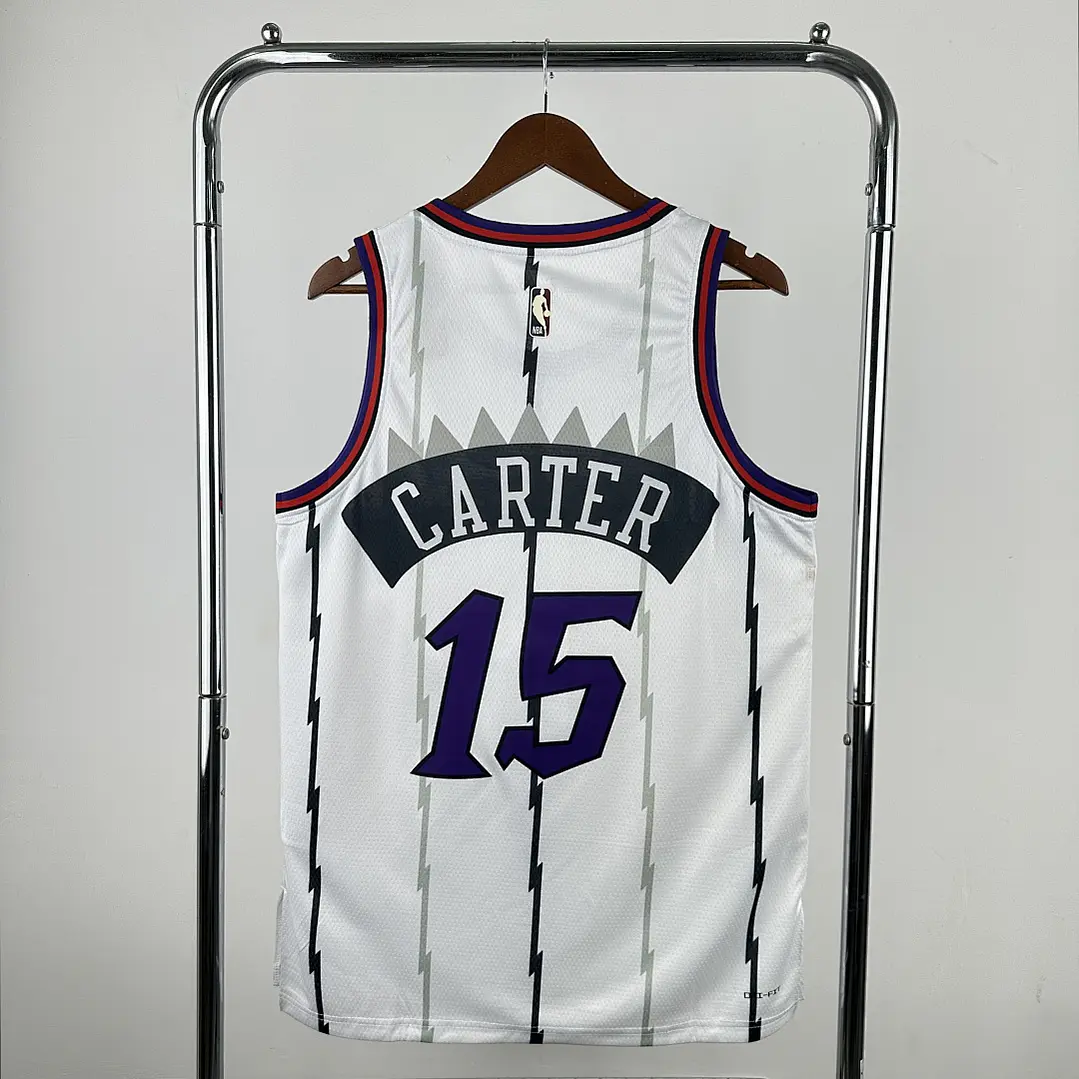Camisa NBA Toronto Raptors Retrô Branca - Carter Nº15 2
