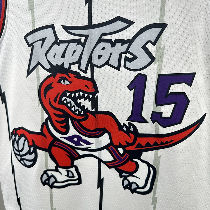 Camisa NBA Toronto Raptors Retrô Branca - Carter Nº15 3