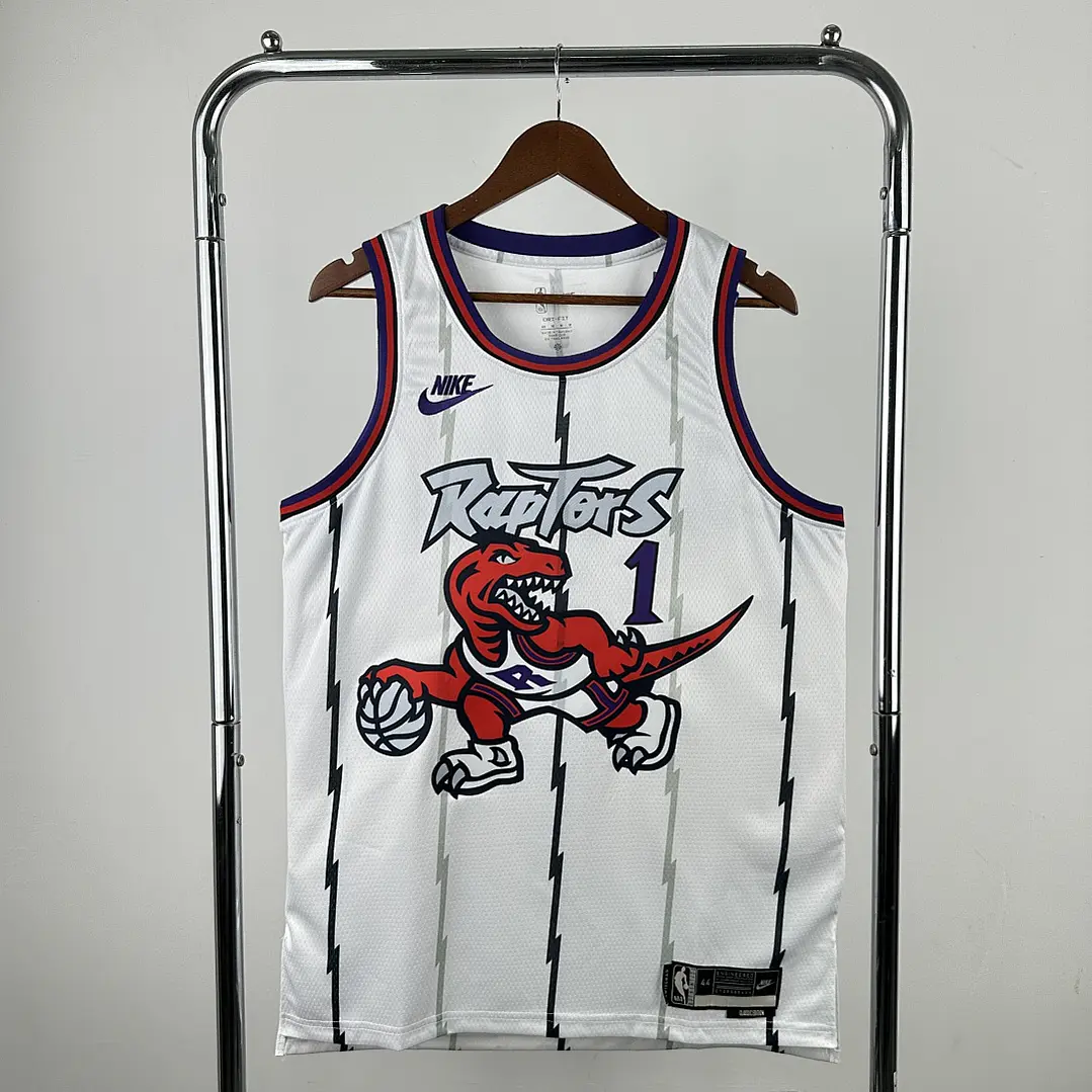 Camisa NBA Toronto Raptors Retrô Branca - McGrady Nº1 1