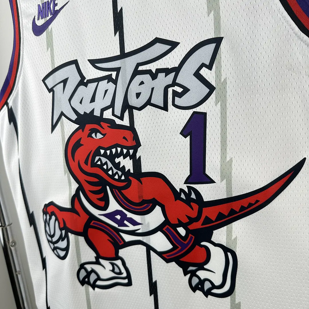 Camisa NBA Toronto Raptors Retrô Branca - McGrady Nº1 3