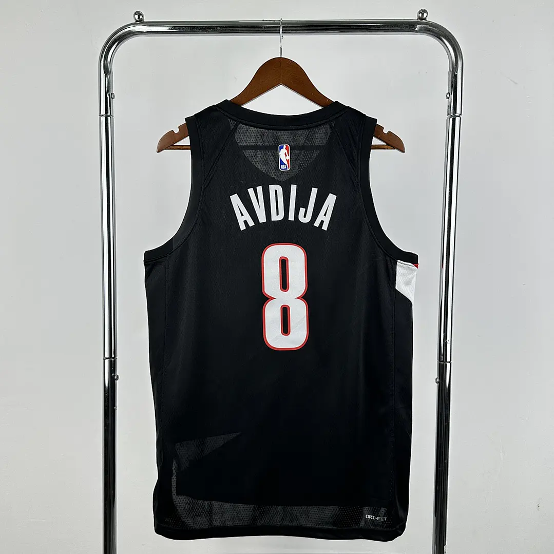 Camisa NBA Portland Trail Blazers Fora Preta - Avdija Nº8 2