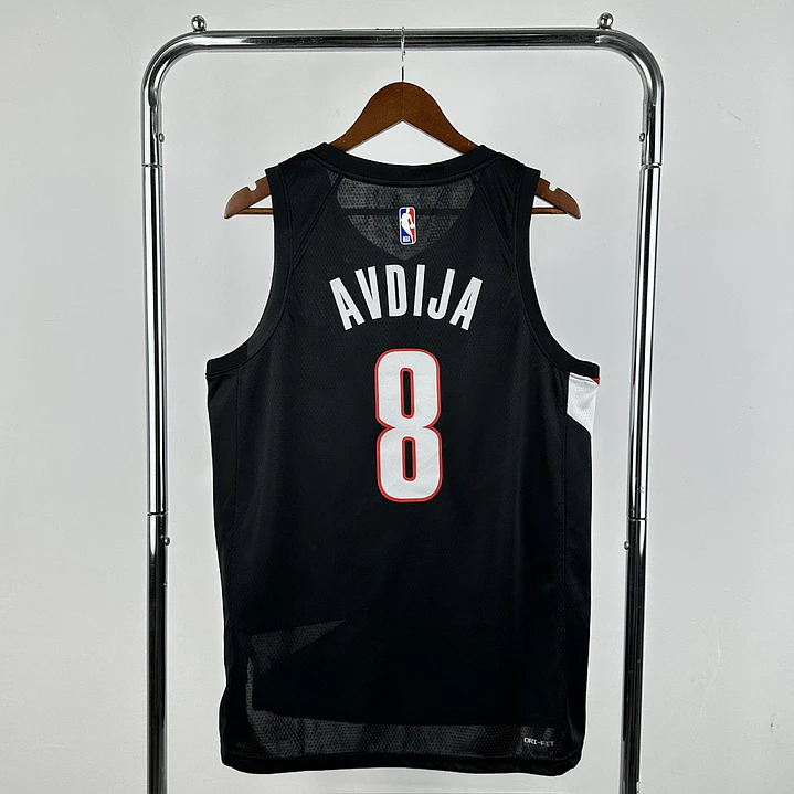 Camisa NBA Portland Trail Blazers Fora Preta - Avdija Nº8 2