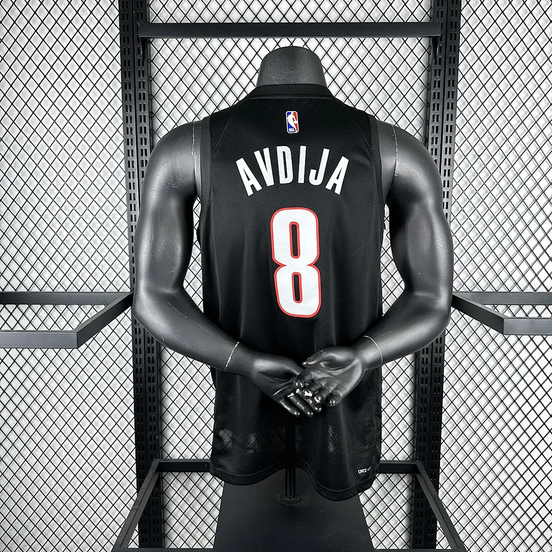 Camisa NBA Portland Trail Blazers Fora Preta - Avdija Nº8 3
