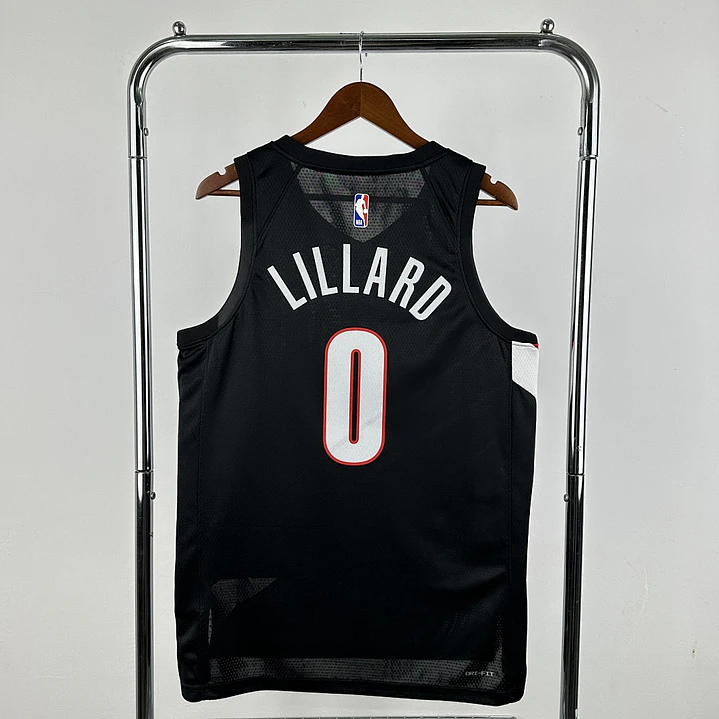 Camisa NBA Portland Trail Blazers Fora Preta - Lillard Nº0 2