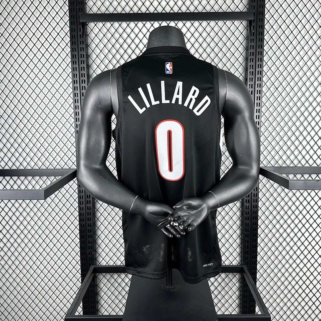 Camisa NBA Portland Trail Blazers Fora Preta - Lillard Nº0 4