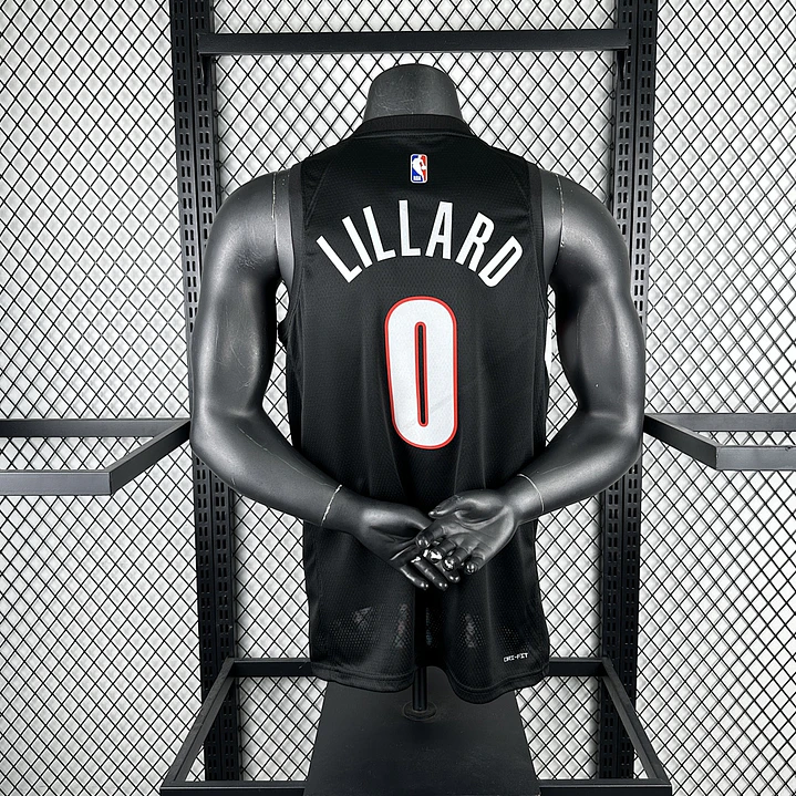 Camisa NBA Portland Trail Blazers Fora Preta - Lillard Nº0 4