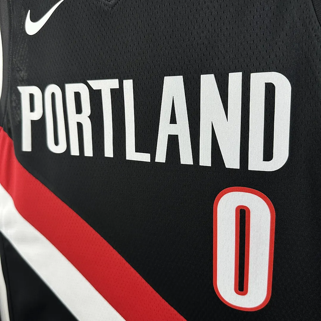 Camisa NBA Portland Trail Blazers Fora Preta - Lillard Nº0 5