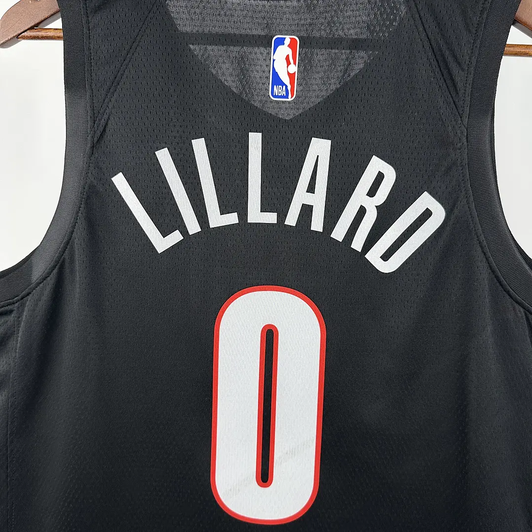 Camisa NBA Portland Trail Blazers Fora Preta - Lillard Nº0 6