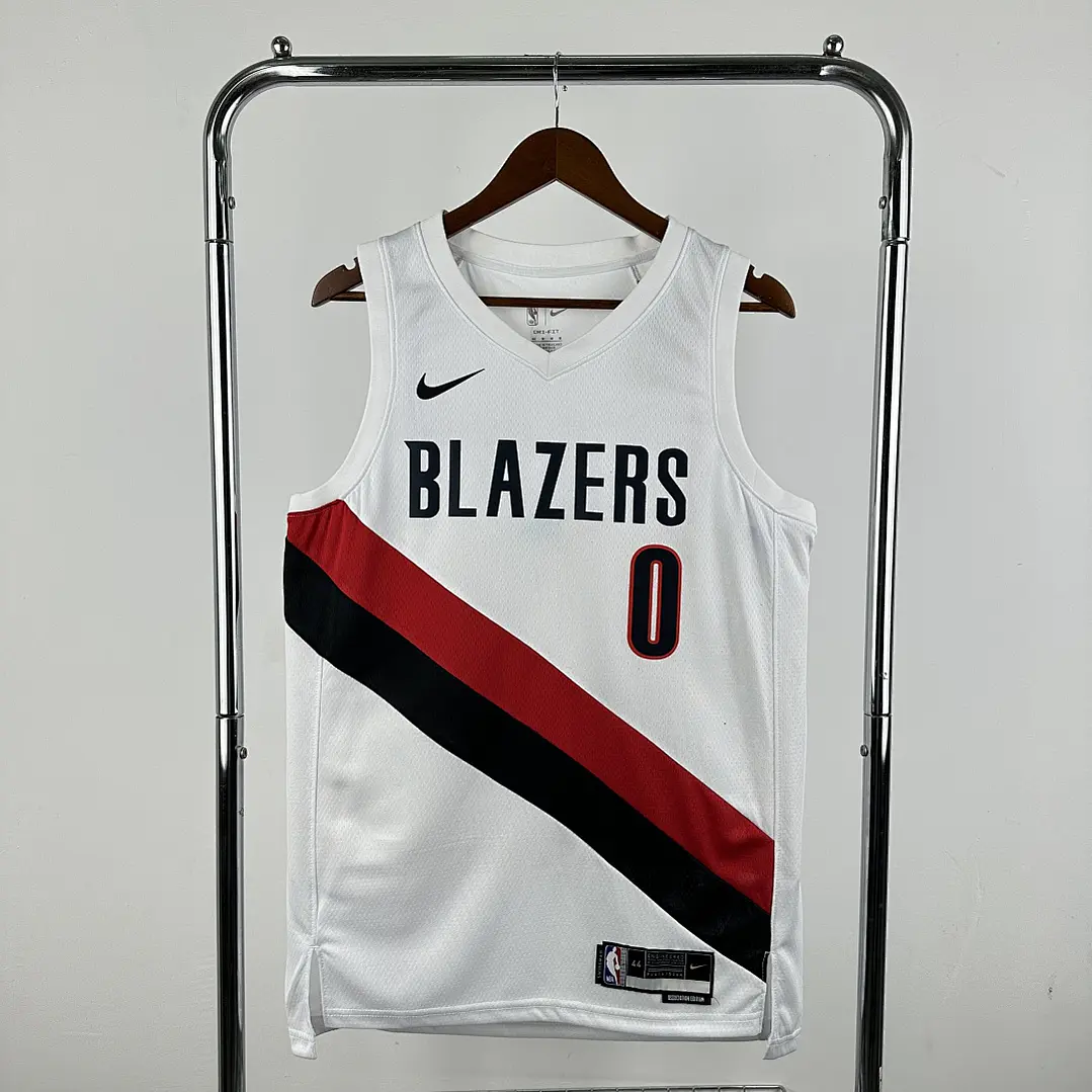 Camisa NBA Portland Trail Blazers Casa Branca - Lillard Nº0 1