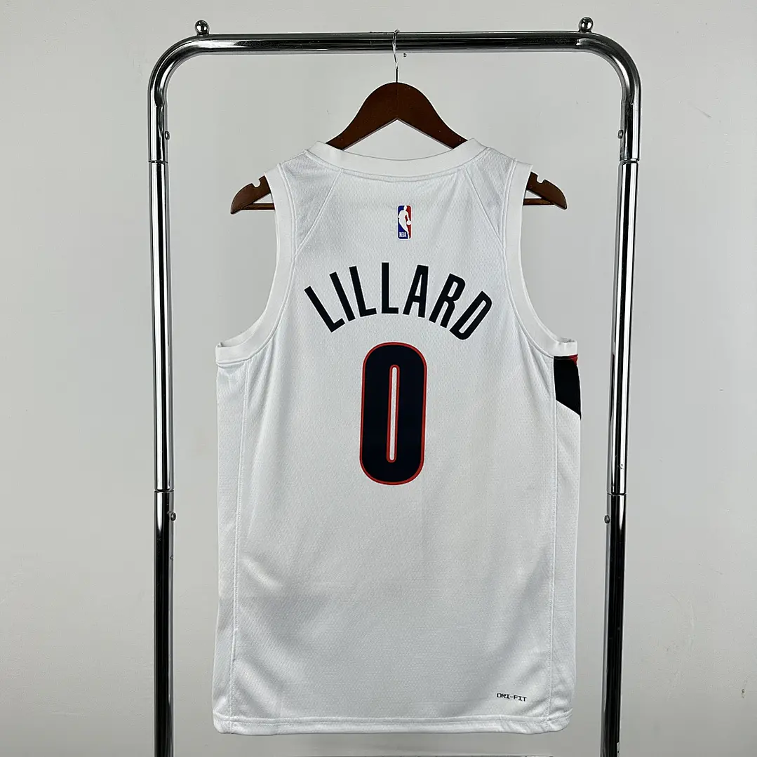 Camisa NBA Portland Trail Blazers Casa Branca - Lillard Nº0 2