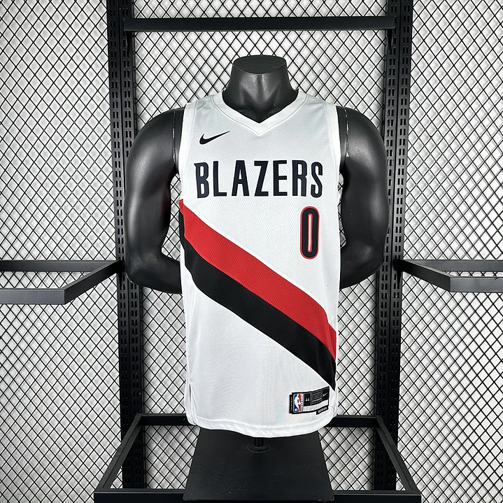 Camisa NBA Portland Trail Blazers Casa Branca - Lillard Nº0 3