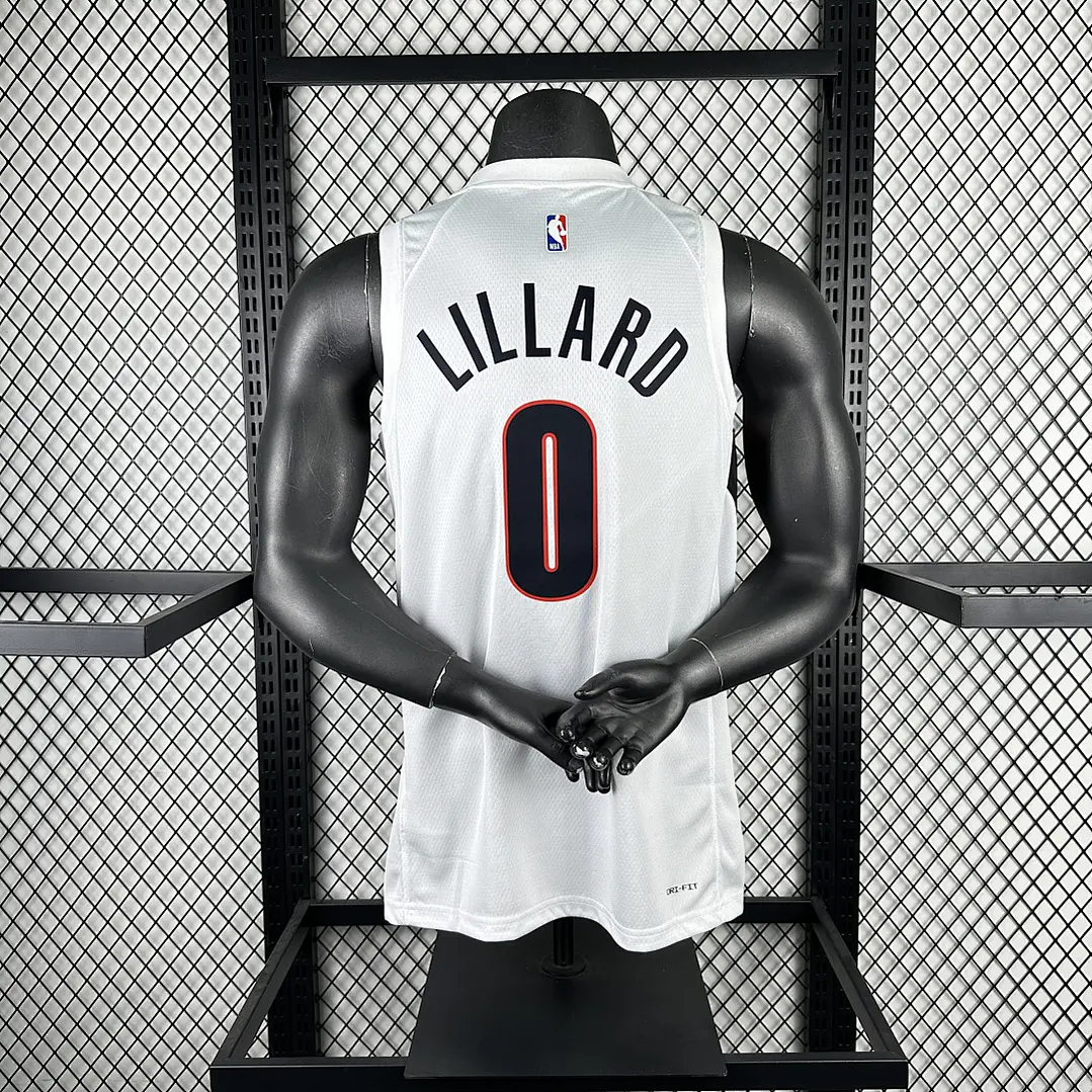 Camisa NBA Portland Trail Blazers Casa Branca - Lillard Nº0 4