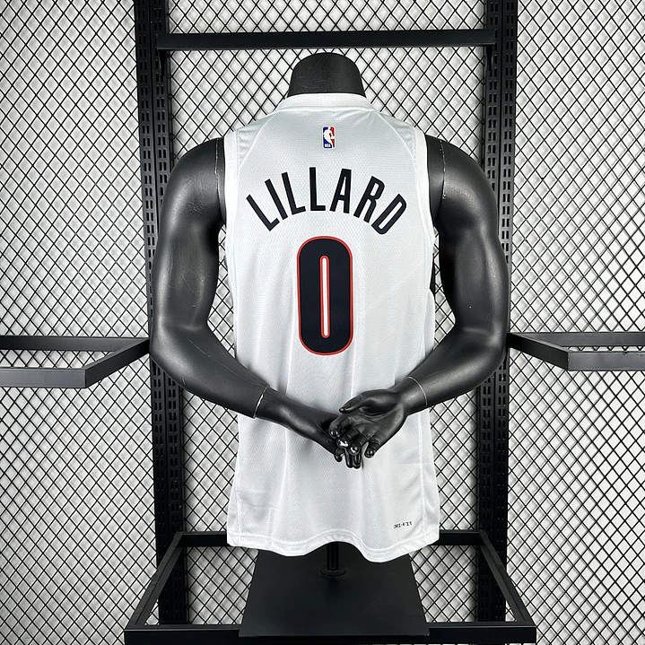 Camisa NBA Portland Trail Blazers Casa Branca - Lillard Nº0 4