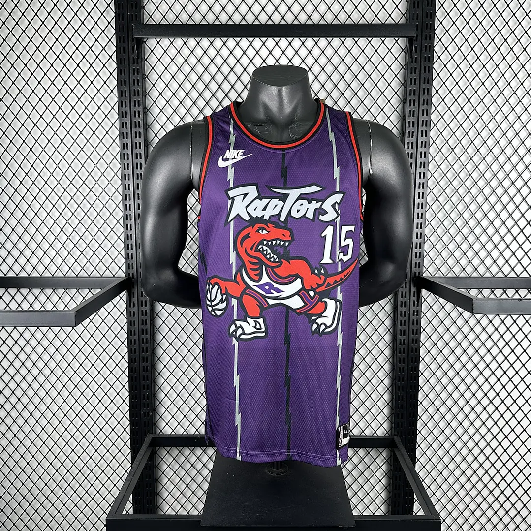 Camisa NBA Toronto Raptors Retrô Roxa - Carter Nº15 3