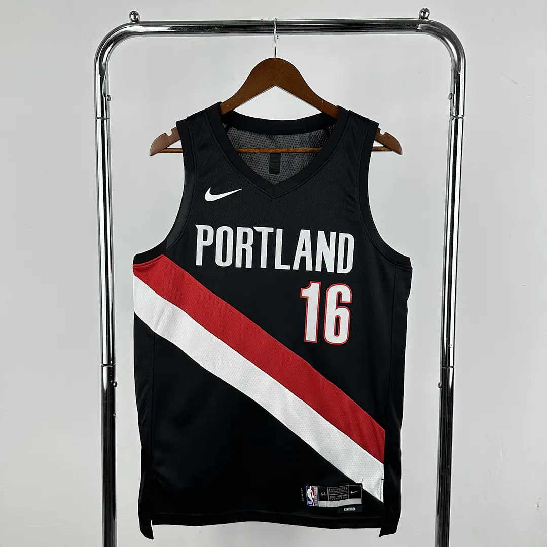 Camisa NBA Portland Trail Blazers Fora Preta - Lillard Nº0 1