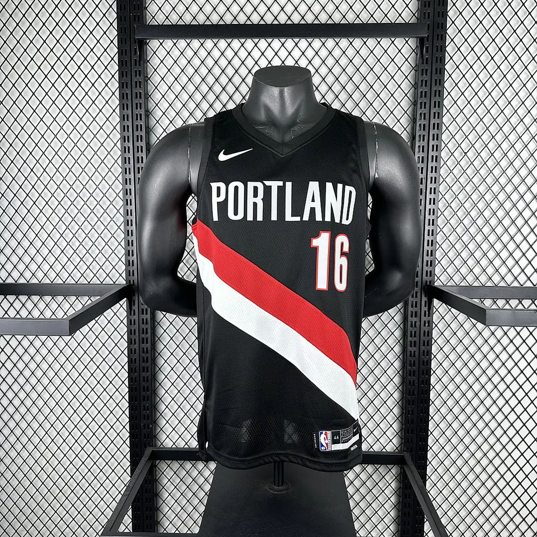 Camisa NBA Portland Trail Blazers Fora Preta - Lillard Nº0 2