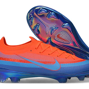 Chuteira Nike Air Zoom Mercurial Superfly XI Elite FG - Azul e Laranja