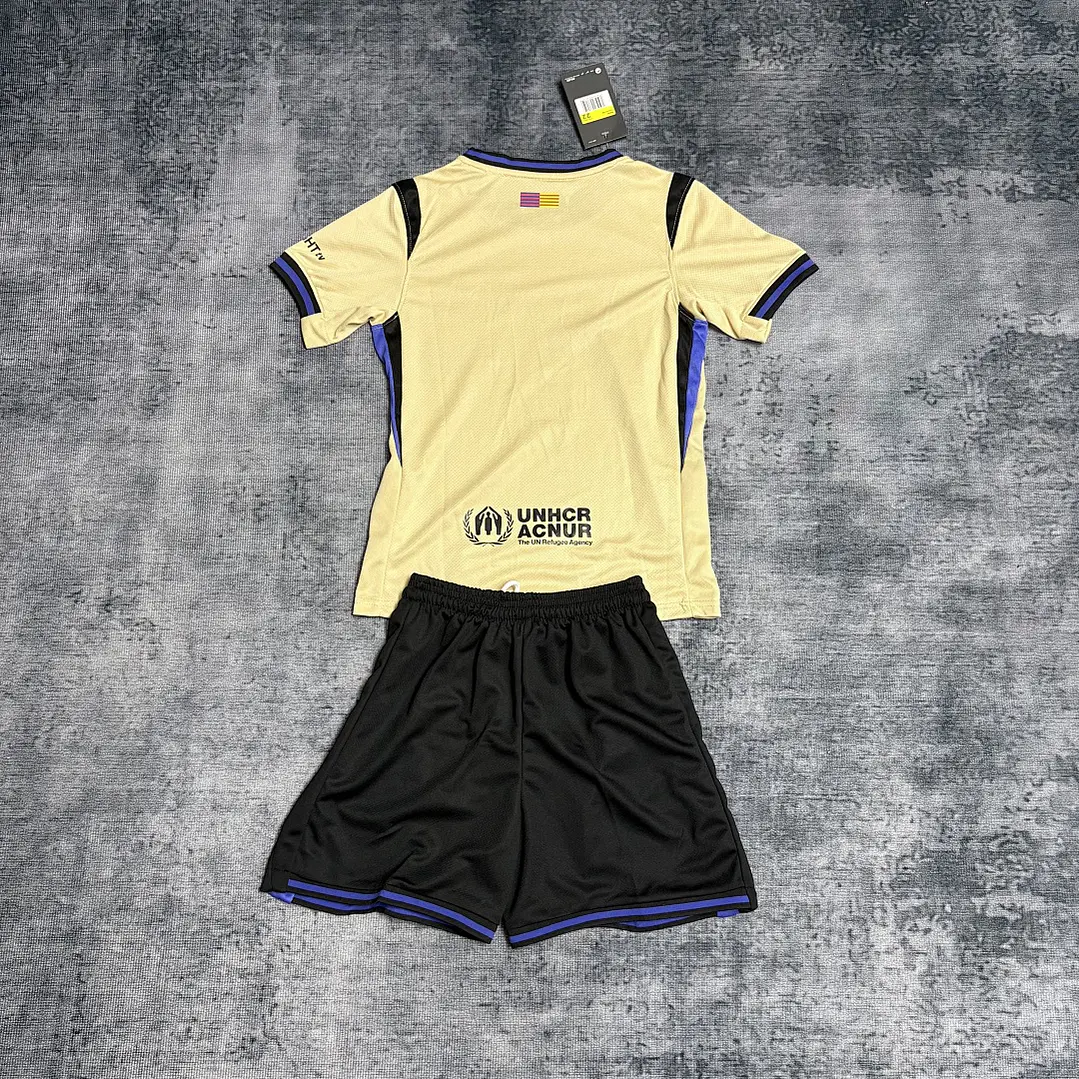 Conjunto Infantil FC Barcelona 25/26 Visitante - Naranja 3