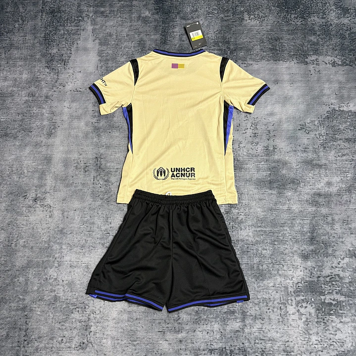 Conjunto Infantil FC Barcelona 25/26 Visitante - Naranja 3