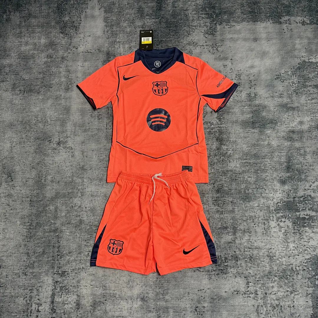 Conjunto Infantil FC Barcelona 25/26 Tercera Equipación - Naranja 1