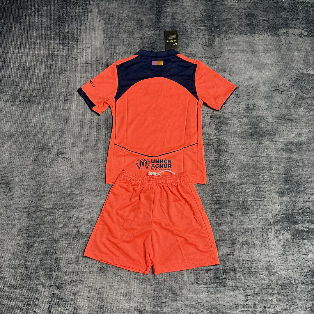 Conjunto Infantil FC Barcelona 25/26 Tercera Equipación - Naranja 2
