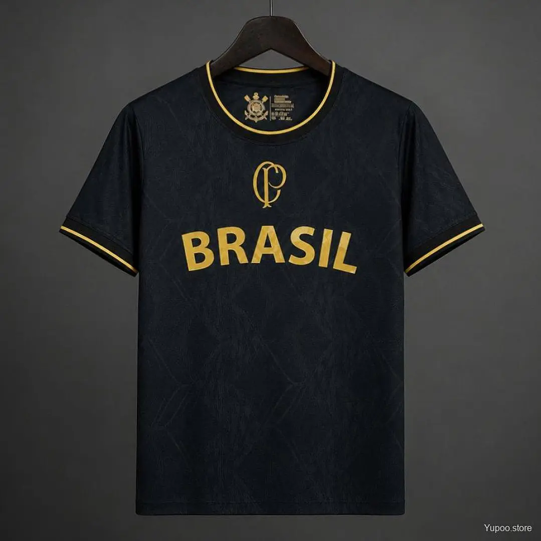 CAMISA SELEÇÃO BRASILEIRA 26/27 - Brasil x Corinthians - Versão Jogador - Preta 1