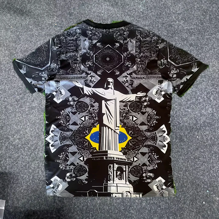 CAMISA SELEÇÃO BRASILEIRA 25/26 - Cristo Redentor - Versão Jogador - Preta 2