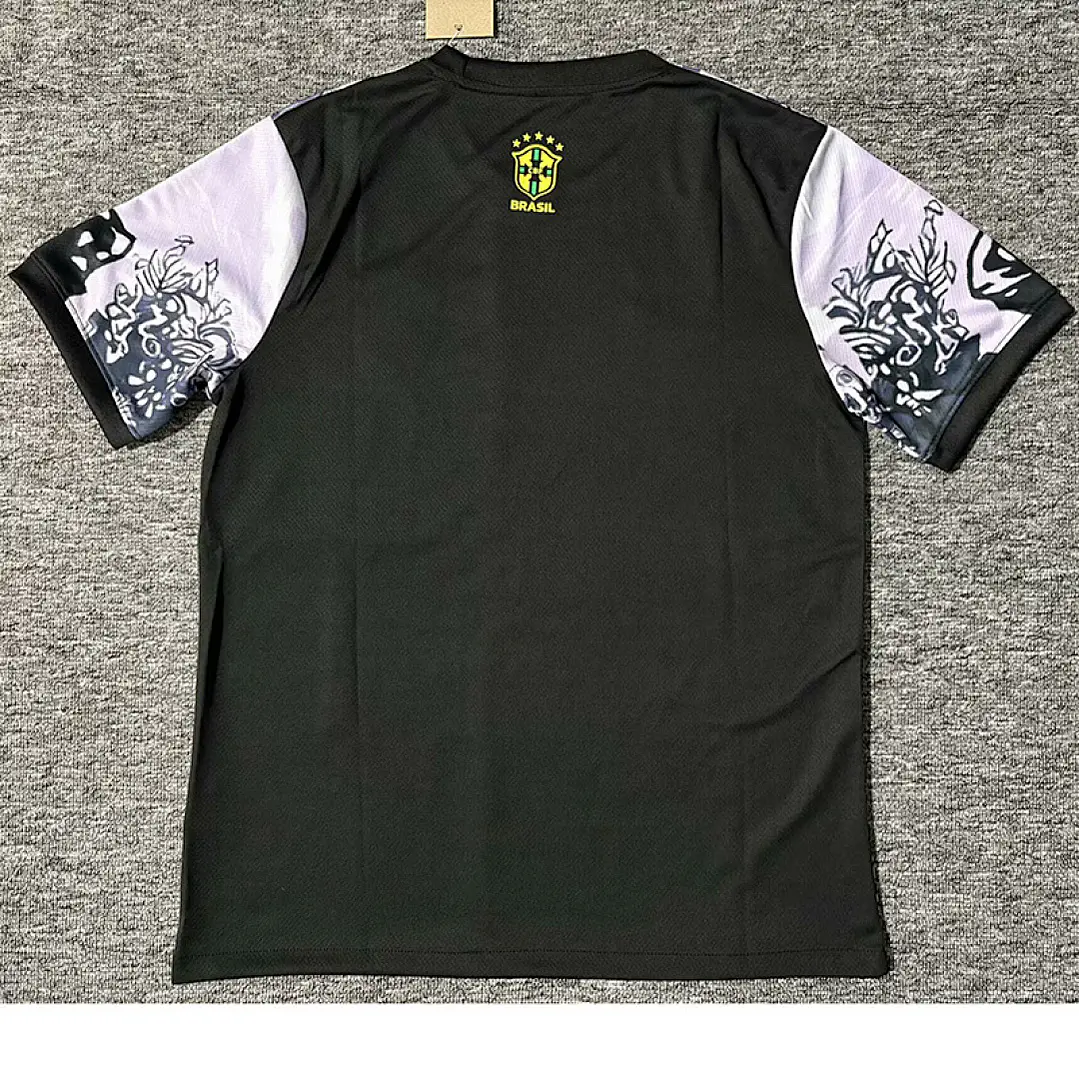 CAMISA SELEÇÃO BRASILEIRA 25/26 - Cristo Redentor - Versão Jogador - Preta e Branca 2